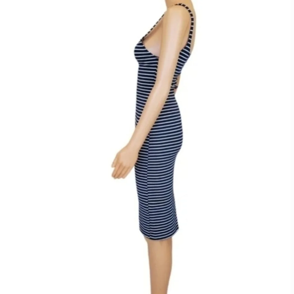NEW ZARA blue stripe bodycon tank dress